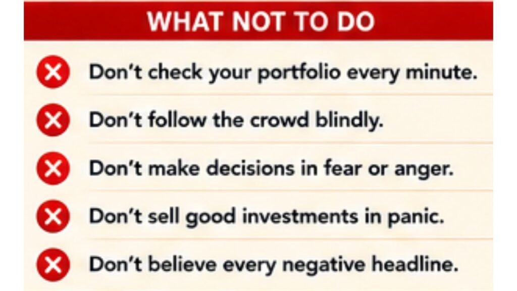 what not to to do at the time of panic in the market